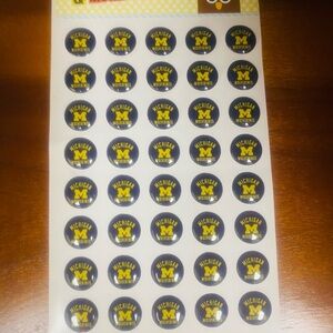 Michigan Wolverines Round Logo Sticker Sheet - Navy & Maize